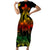 Polynesian Couple Outfits Plumeria Flowers Short Sleeve Body Long Dress and Hawaiian Shirt Polynesian Tribal Reggae Vibe LT9 - Wonder Print Shop