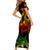 Polynesian Couple Outfits Plumeria Flowers Short Sleeve Body Long Dress and Hawaiian Shirt Polynesian Tribal Reggae Vibe LT9 - Wonder Print Shop