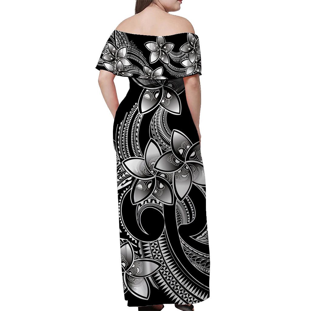 Polynesian Couple Outfits Plumeria Flowers Couples Long Dress and Hawaiian Shirt Polynesian Tribal White Vibe LT9 - Wonder Print Shop