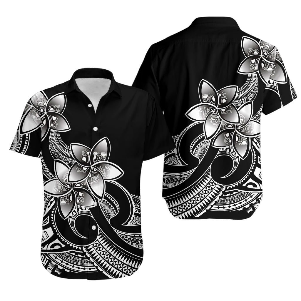 Polynesian Couple Outfits Plumeria Flowers Couples Bodycon Dress Hawaiian Shirt Polynesian Tribal White Vibe LT9 - Wonder Print Shop
