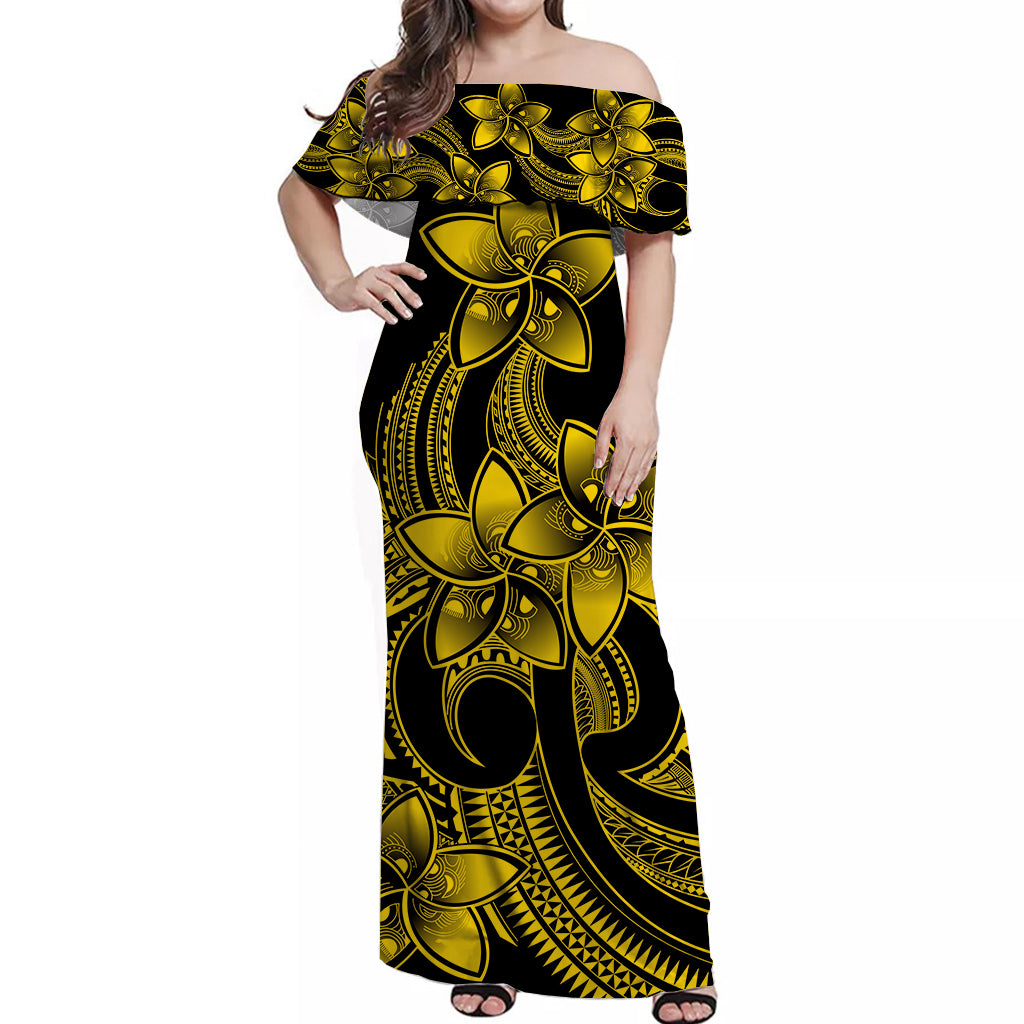 polynesian-pride-plumeria-flowers-off-shoulder-long-dress-polynesian-tribal-yellow-vibe