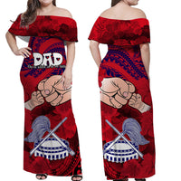 American Samoa Matching Couple Outfit Dads Day Couples Long Dress and Hawaiian Shirt Dad Ou Te Alofa Ia Te Oe Tama LT9 - Wonder Print Shop