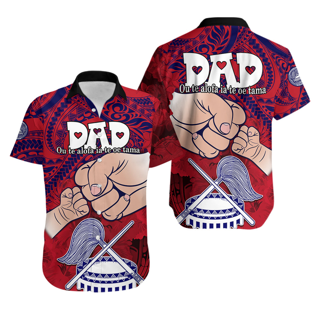 American Samoa Matching Couple Outfit Dads Day Couples Long Dress and Hawaiian Shirt Dad Ou Te Alofa Ia Te Oe Tama LT9 - Wonder Print Shop