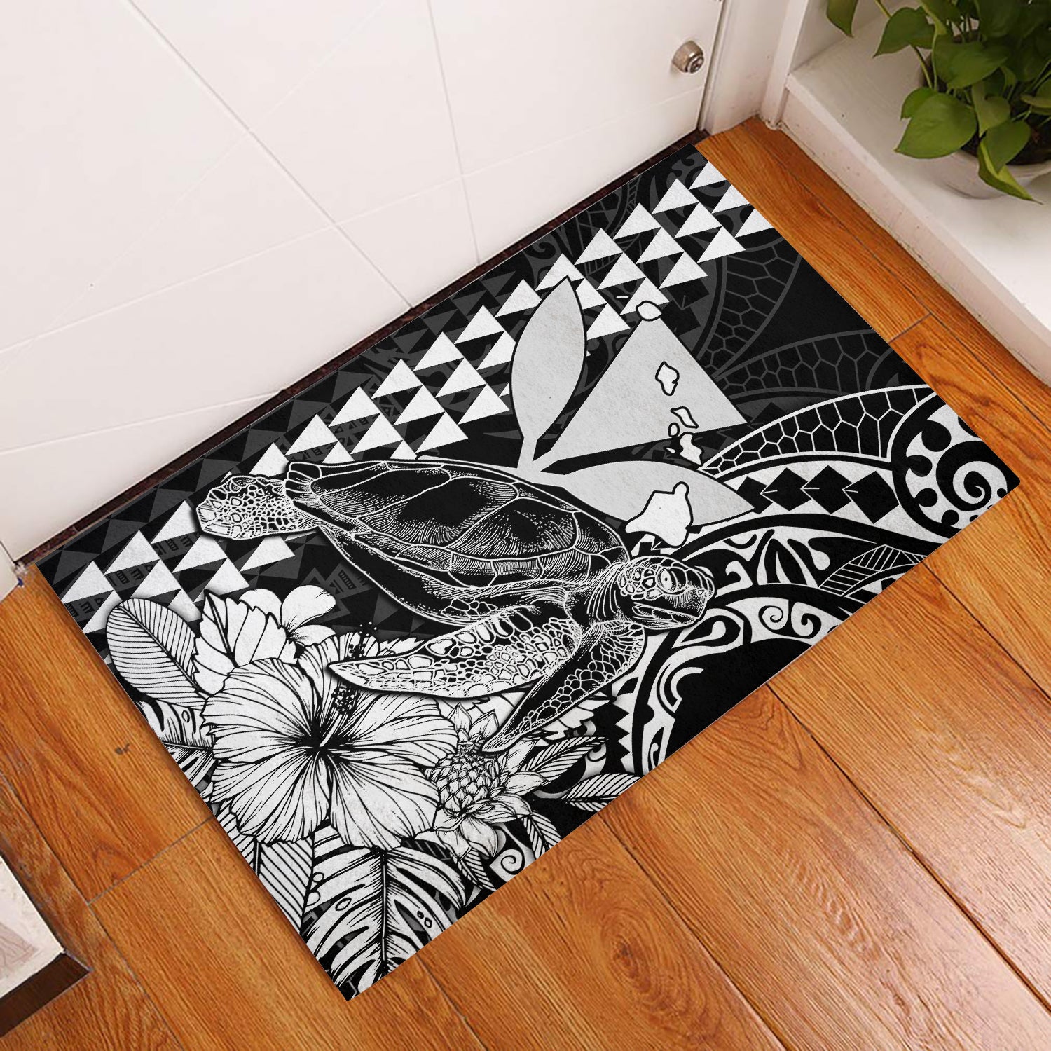 hawaii-sea-turtle-door-mats-polynesia-kakau-with-kanaka-maoli-black