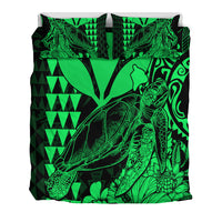 Hawaii Sea Turtle Bedding Set Polynesia Kakau with Kanaka Maoli Green LT9 - Wonder Print Shop