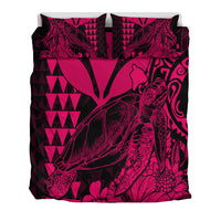 Hawaii Sea Turtle Bedding Set Polynesia Kakau with Kanaka Maoli Pink LT9 - Wonder Print Shop