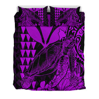 Hawaii Sea Turtle Bedding Set Polynesia Kakau with Kanaka Maoli Purple LT9 - Wonder Print Shop