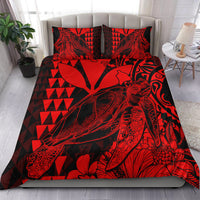 Hawaii Sea Turtle Bedding Set Polynesia Kakau with Kanaka Maoli Red LT9 - Wonder Print Shop
