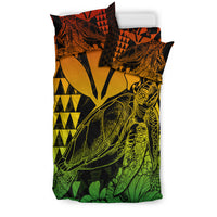 Hawaii Sea Turtle Bedding Set Polynesia Kakau with Kanaka Maoli Reggae LT9 - Wonder Print Shop