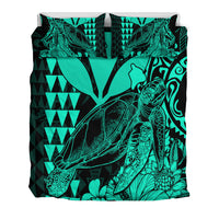 Hawaii Sea Turtle Bedding Set Polynesia Kakau with Kanaka Maoli Turquoise LT9 - Wonder Print Shop