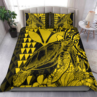 Hawaii Sea Turtle Bedding Set Polynesia Kakau with Kanaka Maoli Yellow LT9 - Wonder Print Shop