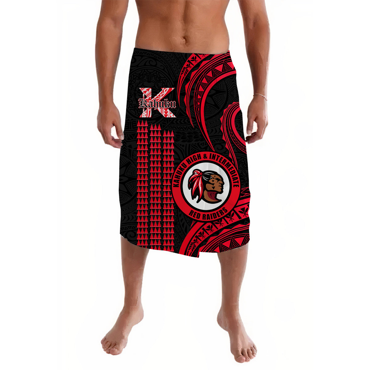 Hawaii Kahuku High And Intermediate School Lavalava Polynesian Kakau Pattern - Wonder Print Shop