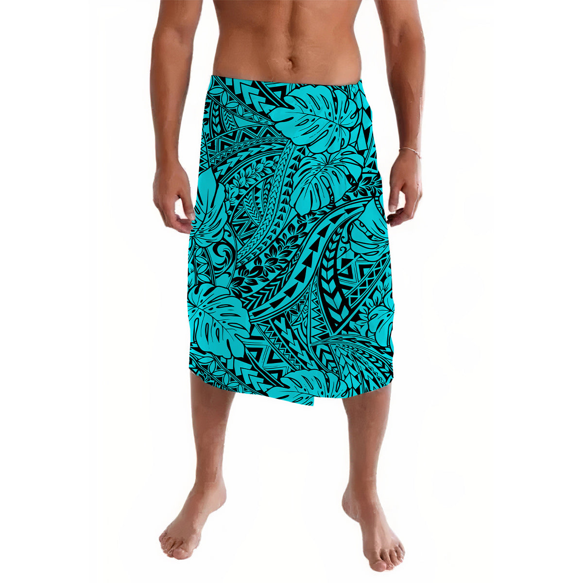Hawaii Lavalava Polynesian Tribal Art Turquoise - Wonder Print Shop