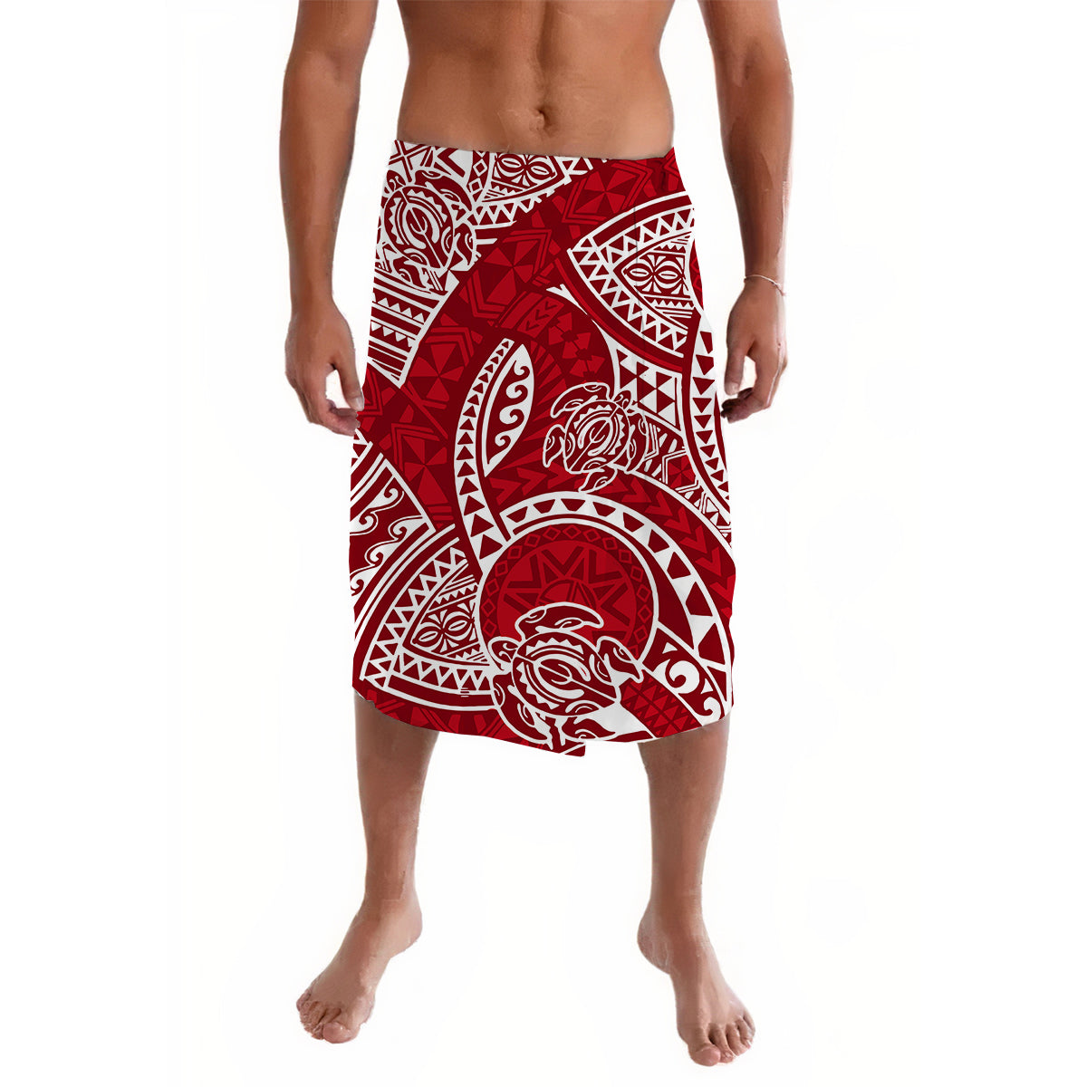 Hawaii Lavalava Hawaiian Tribal Honu Red Version - Wonder Print Shop