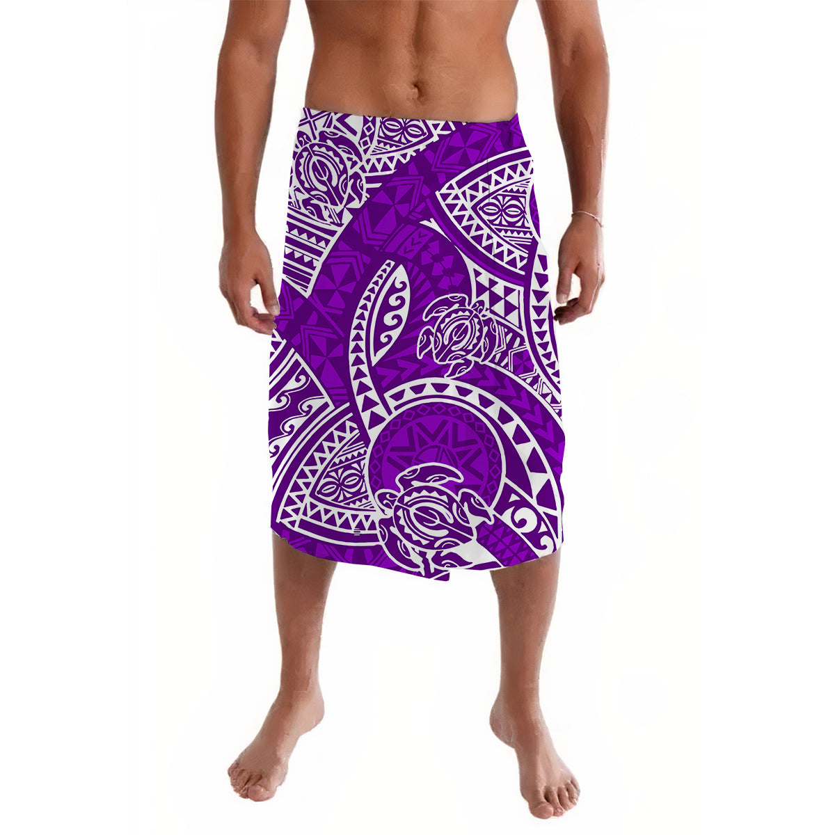Hawaii Lavalava Hawaiian Tribal Honu Purple Version - Wonder Print Shop