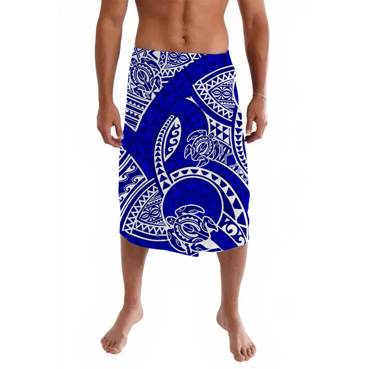 Hawaii Lavalava Hawaiian Tribal Honu Blue Version - Wonder Print Shop