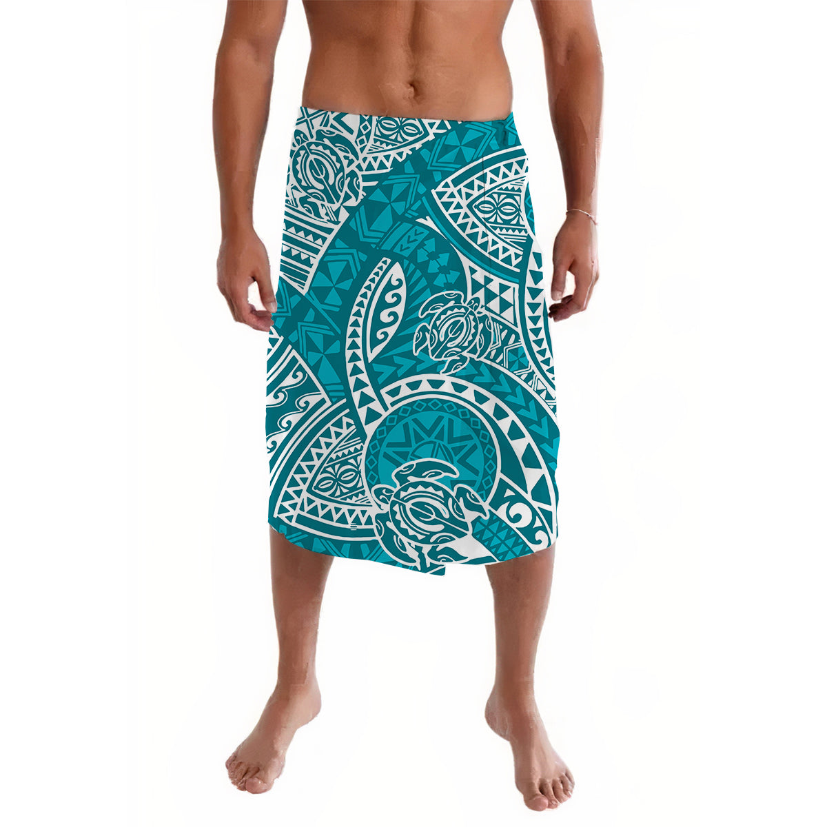 Hawaii Lavalava Hawaiian Tribal Honu Turquoise Version - Wonder Print Shop