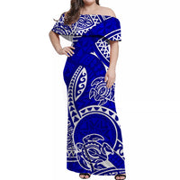 hawaii-off-shoulder-long-dress-hawaiian-tribal-honu-blue-version