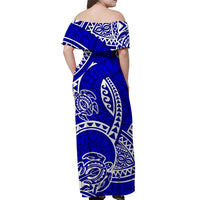 hawaii-off-shoulder-long-dress-hawaiian-tribal-honu-blue-version