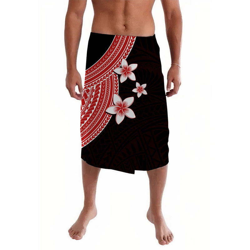 Polynesian Lavalava With Plumeria Flower Red LT6 - Wonder Print Shop