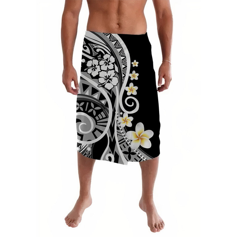 Plumeria Polynesian Lavalava Trending Black LT6 - Wonder Print Shop