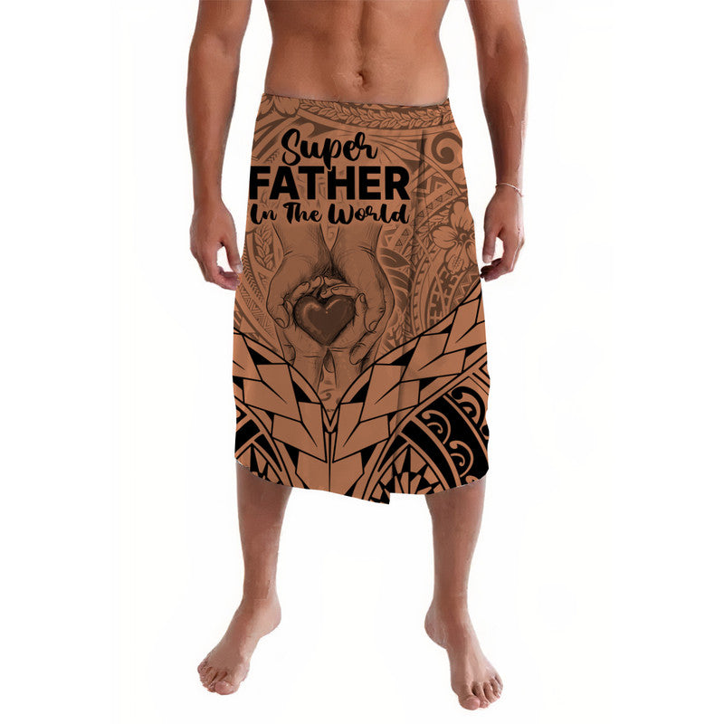 Polynesian Father's Day Gift For Dad Lavalava Super Father In The World - Nude Polynesian Pattern - Wonder Print Shop