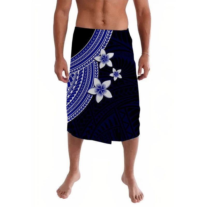 Polynesian Lavalava With Plumeria Flower Blue LT6 - Wonder Print Shop