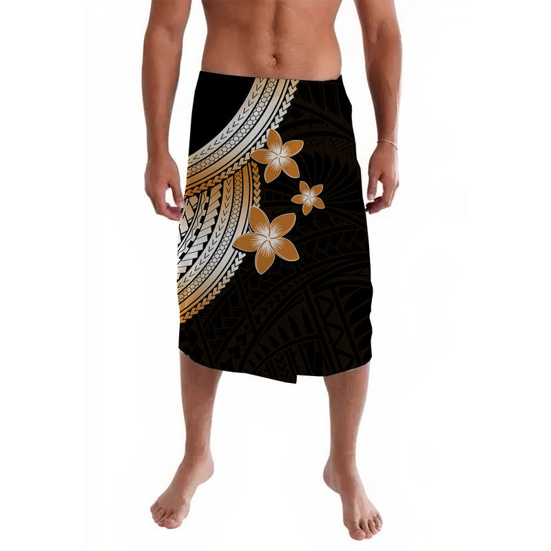 Polynesian Lavalava With Plumeria Flower Gold LT6 - Wonder Print Shop