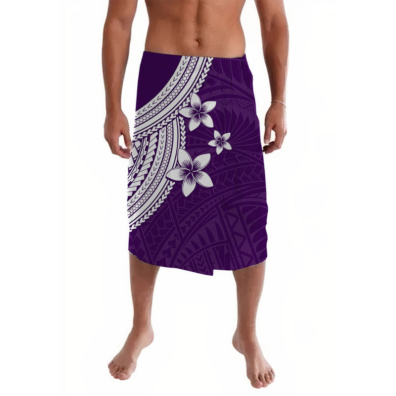 Polynesian Lavalava With Plumeria Flower Purple LT6 - Wonder Print Shop