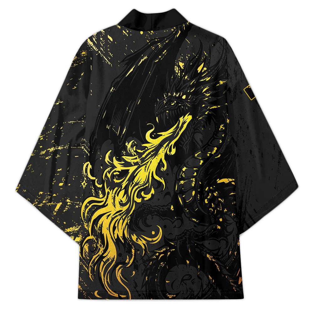 Bosnia And Herzegovina Kimono Fierce Dragon Heritage Black And Gold LT05