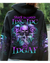 Stuck Between IDK IDC IDGAF Black Skull Hoodie - Wonder Print Shop