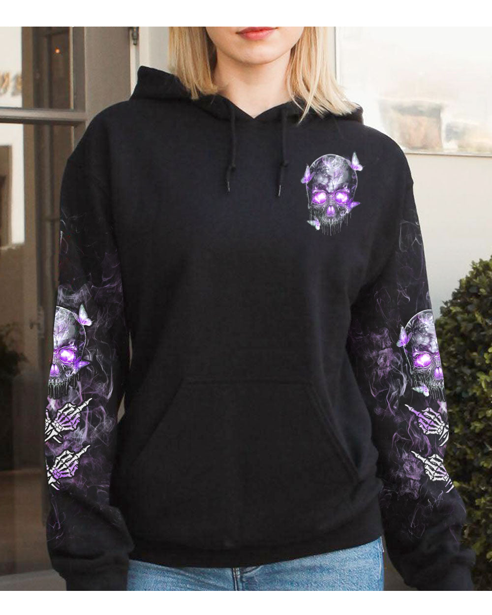 I'm Not A B I'm A Women Black Skull Hoodie - Wonder Print Shop