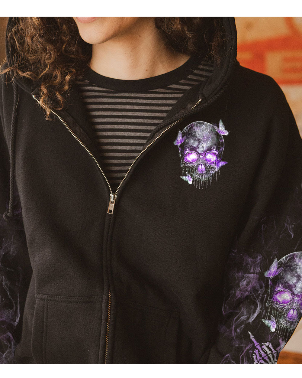 I'm Not A B I'm A Women Black Skull Hoodie - Wonder Print Shop