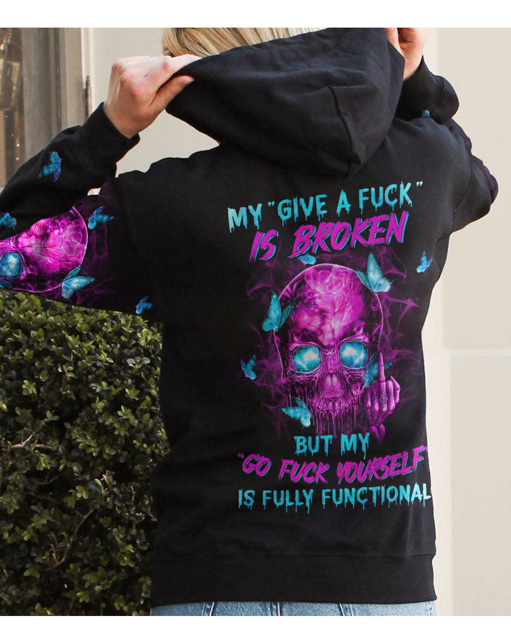 My Give A F Is Broken Skull Hoodie - Wonder Print Shop