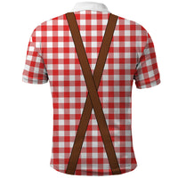 Lederhosen Costume Combo Polo Shirt and Men's Shorts Caro Pattern LT03