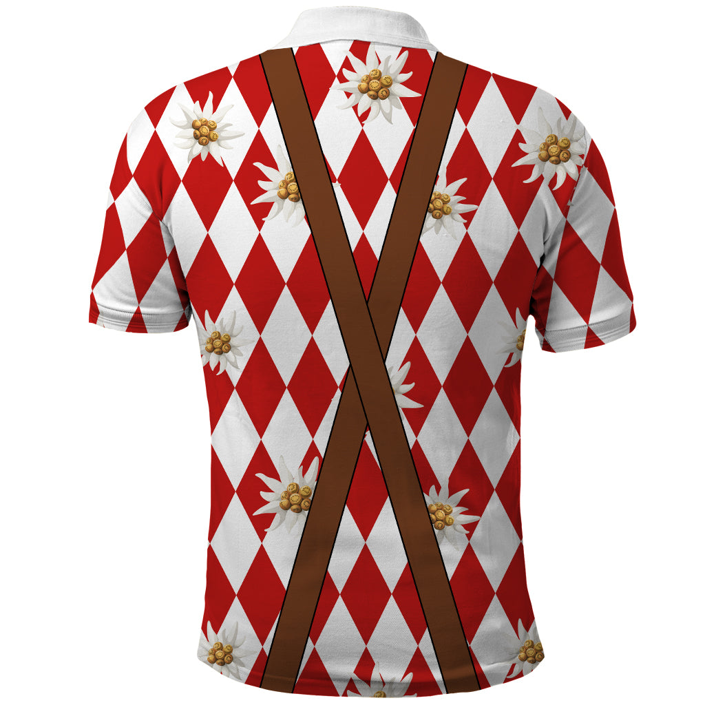 Lederhosen Costume Combo Polo Shirt and Men's Shorts Edelweiss-Bavarian Pattern LT03