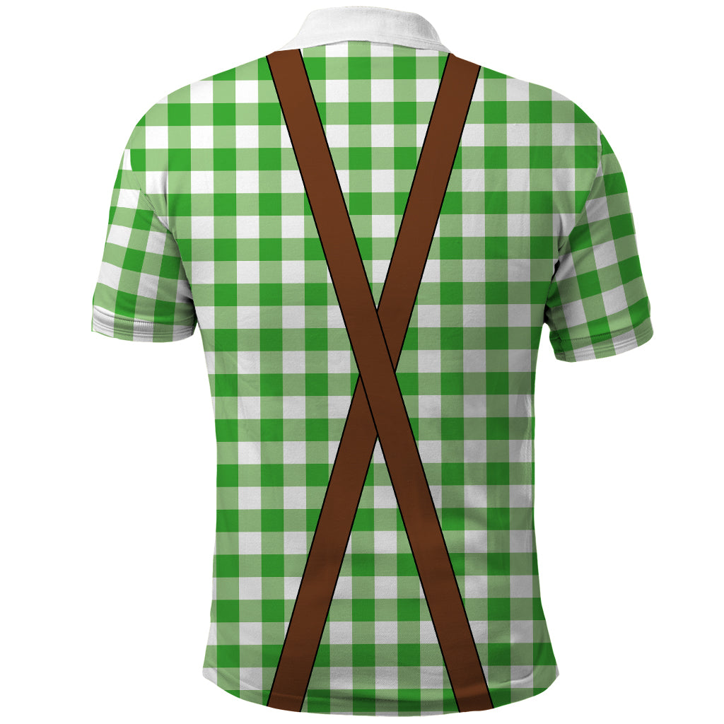 Lederhosen Costume Combo Polo Shirt and Men's Shorts Caro Pattern LT03
