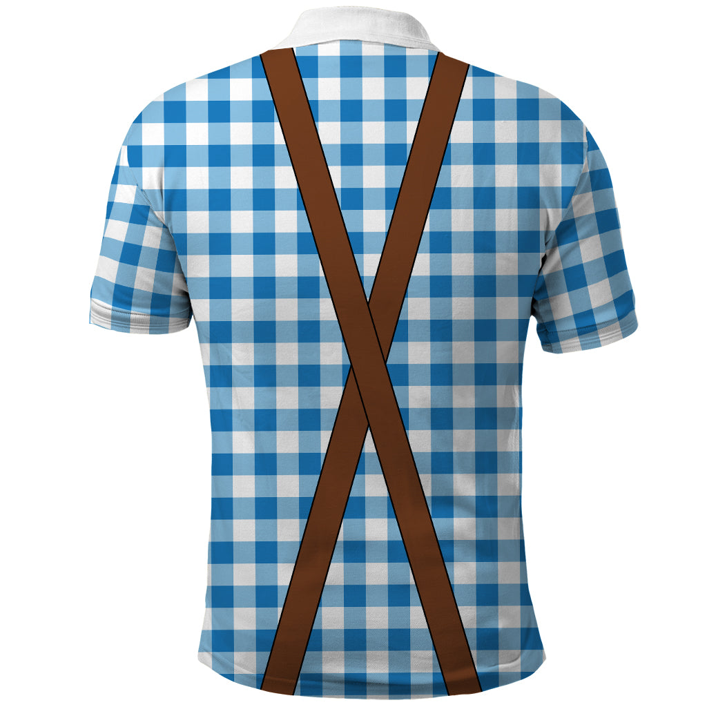 Lederhosen Costume Combo Polo Shirt and Men's Shorts Caro Pattern LT03