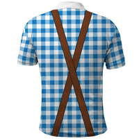 Lederhosen Costume Combo Polo Shirt and Men's Shorts Caro Pattern LT03