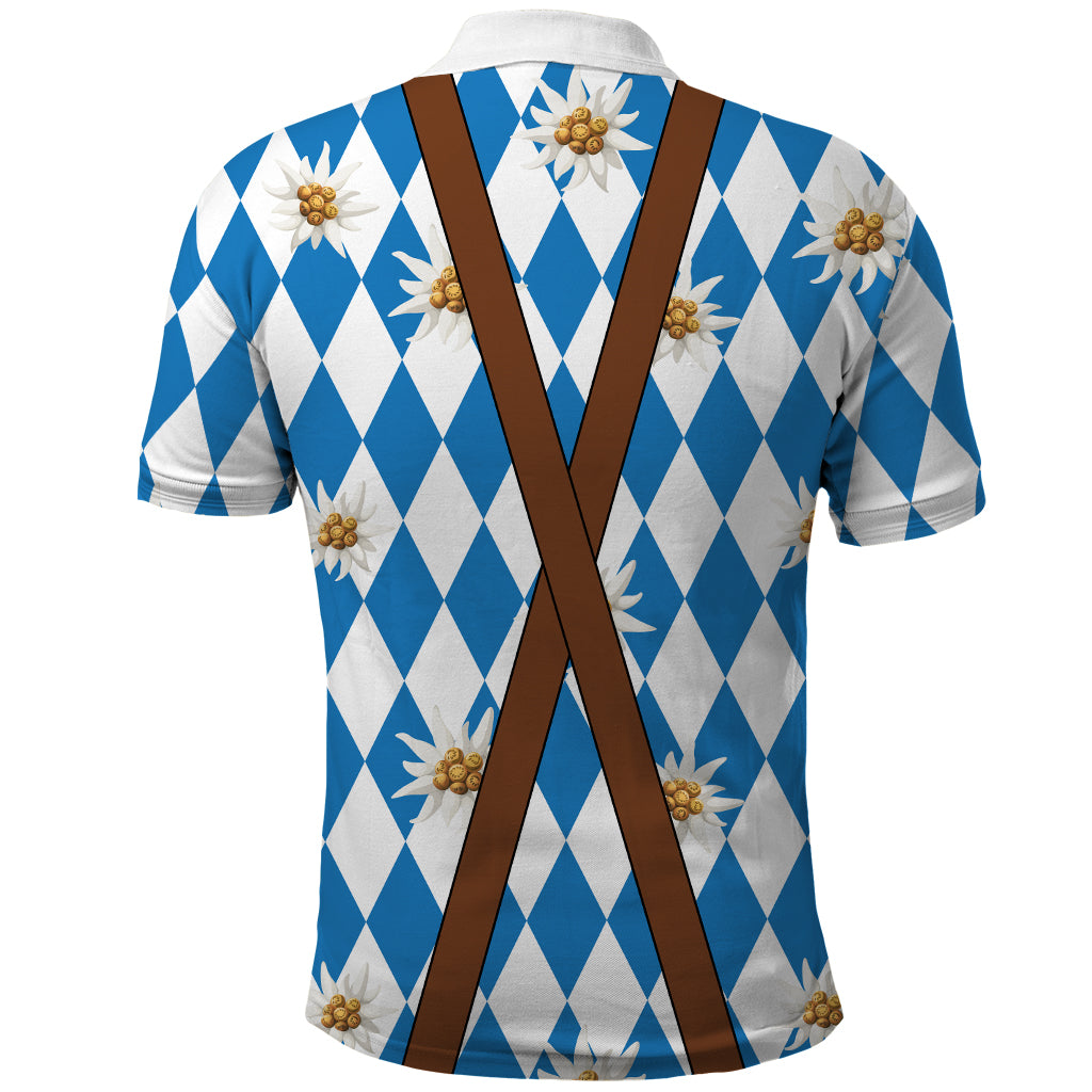 Lederhosen Costume Combo Polo Shirt and Men's Shorts Edelweiss-Bavarian Pattern LT03