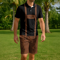 Lederhosen Costume Combo Polo Shirt and Men's Shorts Simple Style LT03