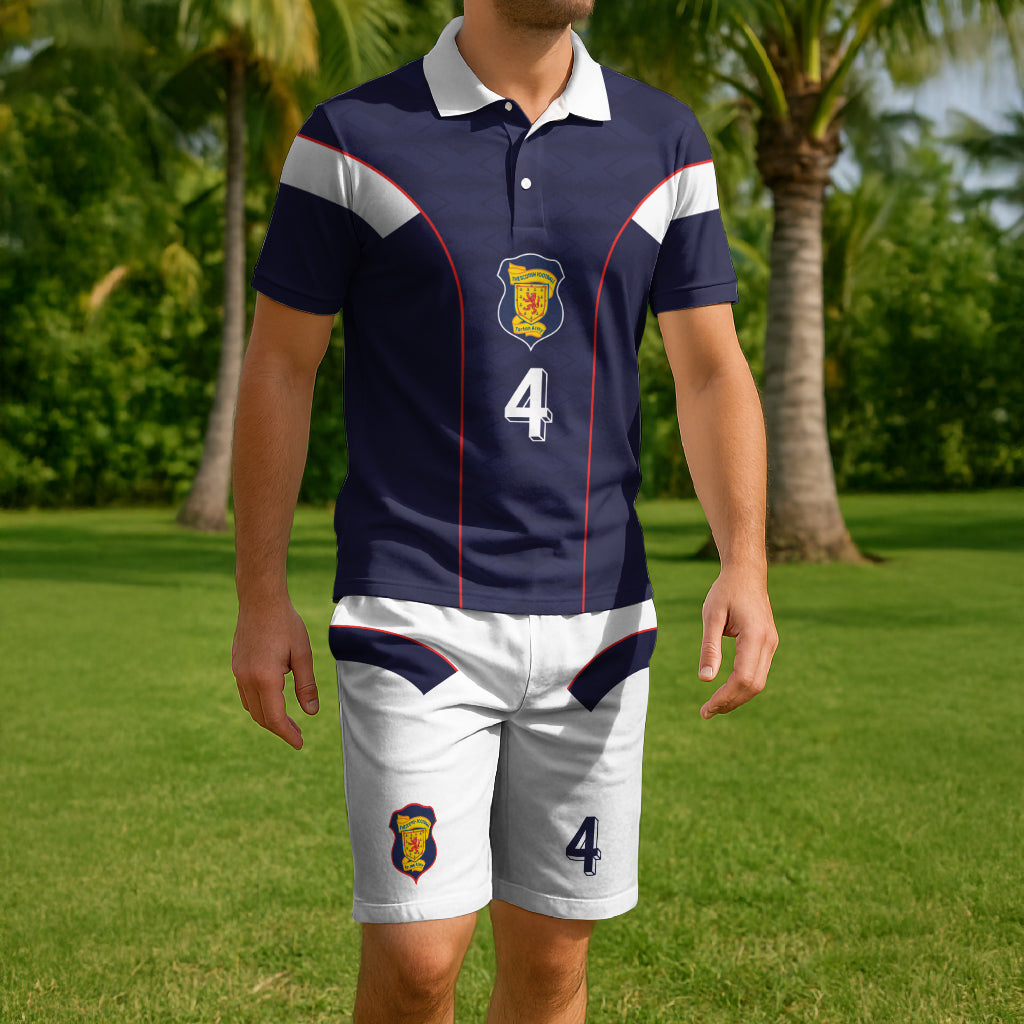 Custom Scotland Football Combo Polo Shirt and Men's Shorts Inspired by Retro Style LT03