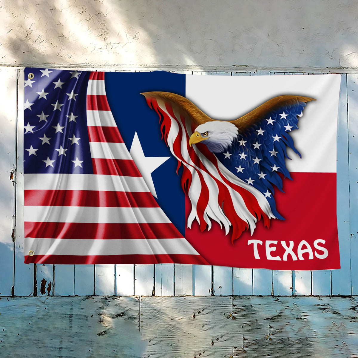 Premium Texas Eagle America Patriotic US Grommet Flag