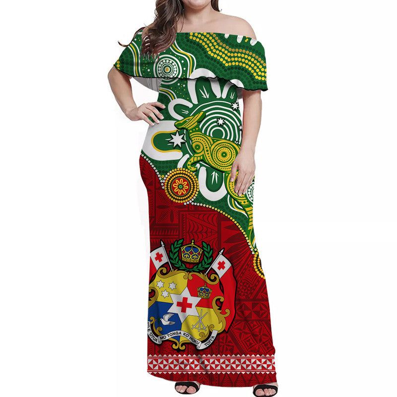 personalised-australia-and-tonga-off-shoulder-long-dress-aboriginal-mix-tongan-ngatu-unique