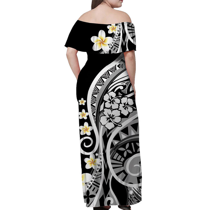 Plumeria Polynesian Matching Outfits For Couples Combo Dress And Shirt Trending Black LT6 - Wonder Print Shop