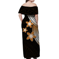 Polynesian Combo Dress And Shirt With Plumeria Flower Gold LT6 - Wonder Print Shop