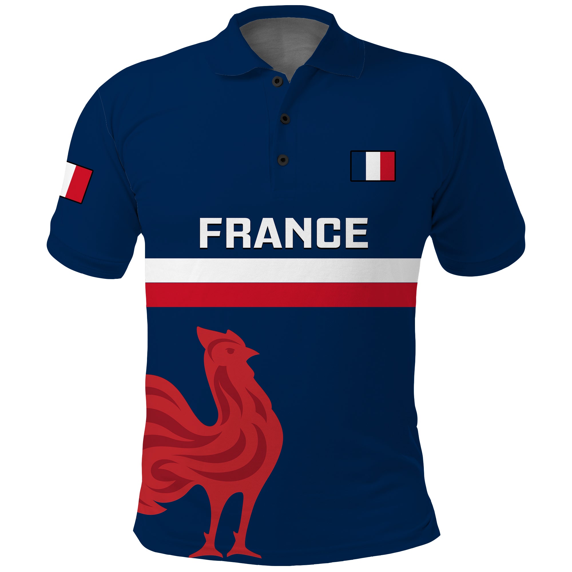 Personalised France Rugby Polo Shirt 2023 Allez Les Bleus World Cup LT14