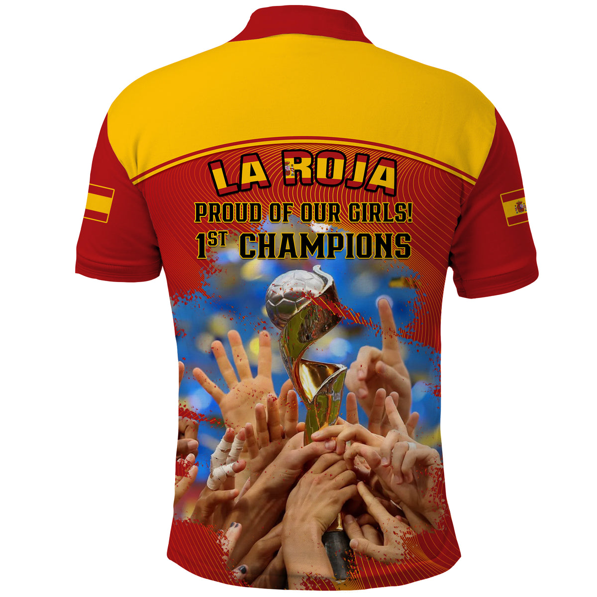 Spain Football Polo Shirt La Roja 2023 World Cup Champions Proud - Wonder Print Shop