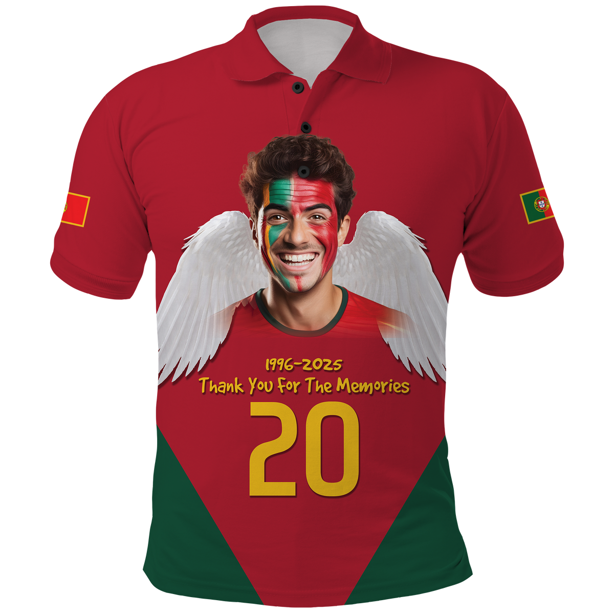 Custom Photo Portuguese Footballer Polo Shirt 1996-2025 Thank You For The Memories CTM09