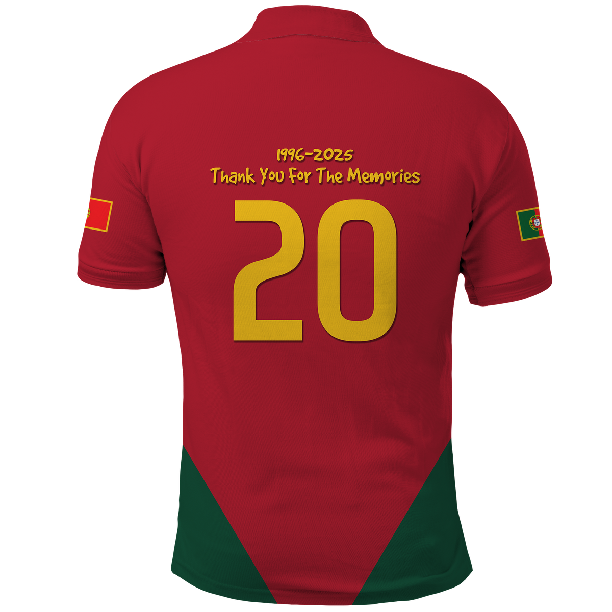 Custom Photo Portuguese Footballer Polo Shirt 1996-2025 Thank You For The Memories CTM09